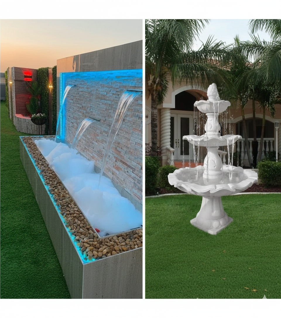 💧 تصميم الشلالات والنوافير