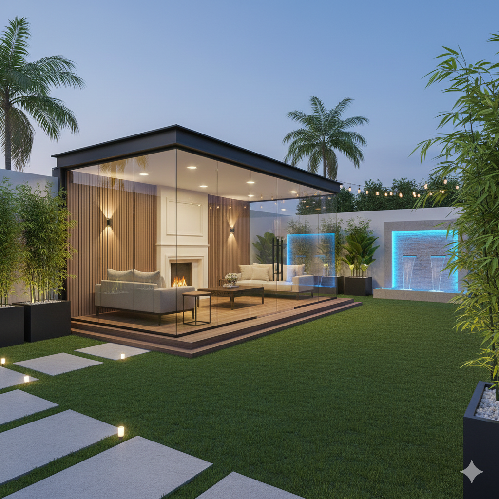 🪟 تصميم وتنفيذ الغرف الزجاجية